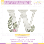 Alfabeto Afeto Floral letra W