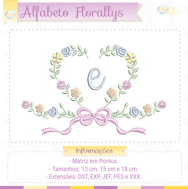 PL_Alfabeto_Florallys_E Alfabeto Florallys - Letra E - Imagem 1