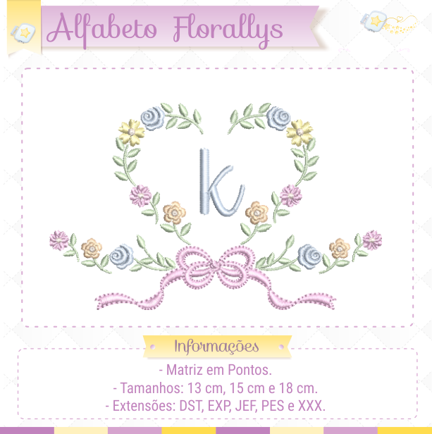 PL_Alfabeto_Florallys_K Alfabeto Florallys - Letra K - Imagem 1